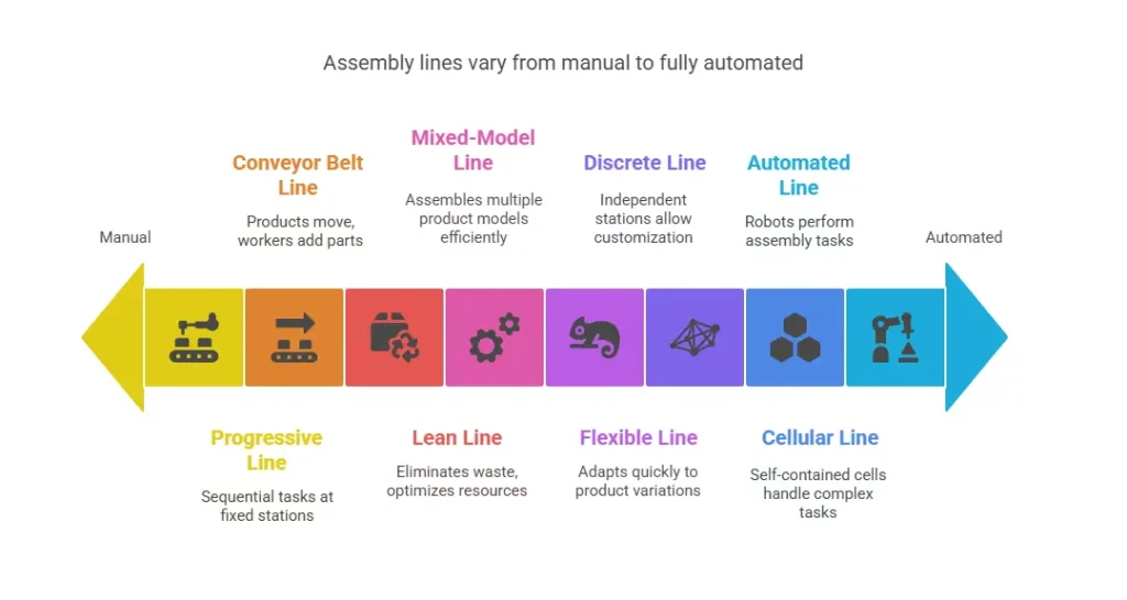 Types of Assembly lines in manufacturing