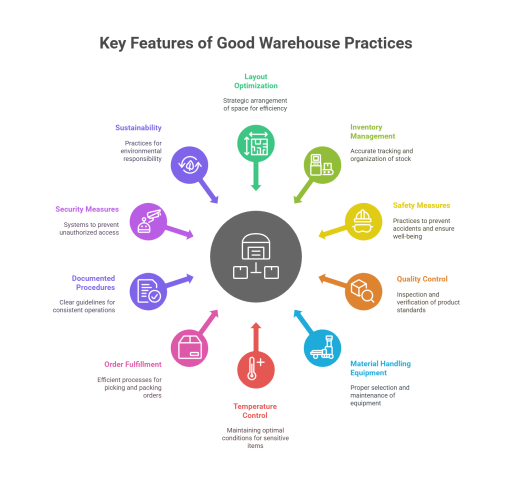 key features of Good Warehousing Practices (GWP)