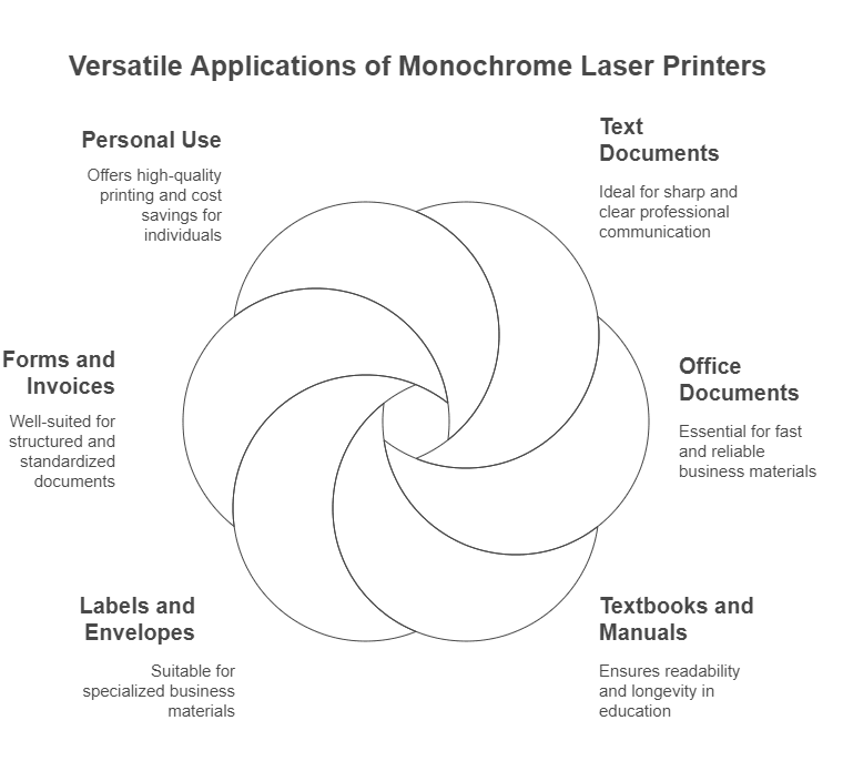 Versatile applications of monochrome laser printers
