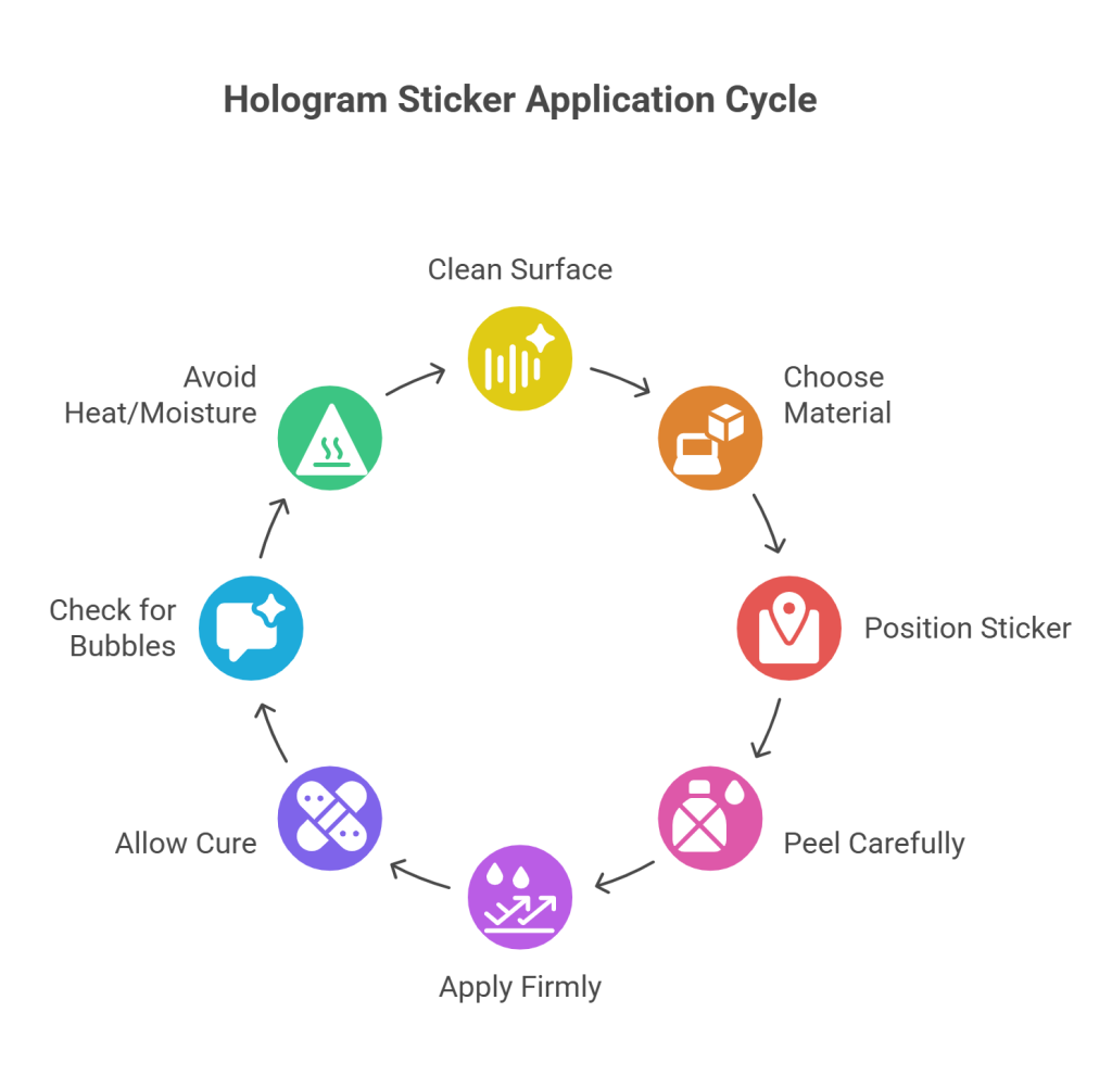Hologram Sticker Application Cycle